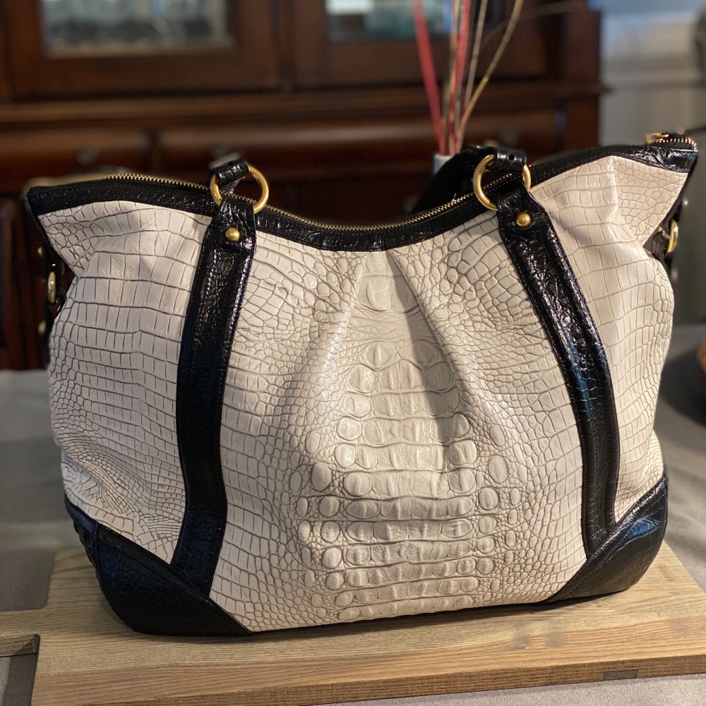 BRAHMIN Like New Leather Melbourne Megatote Bag